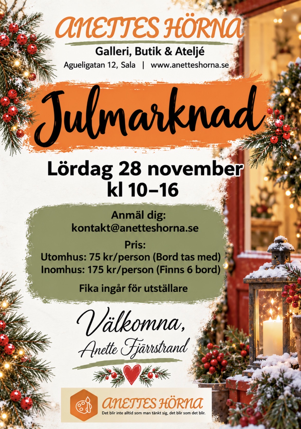Julmarknad på Anettes Hörna  Bildrättigheter/fotograf: Anette Fjärrstrand