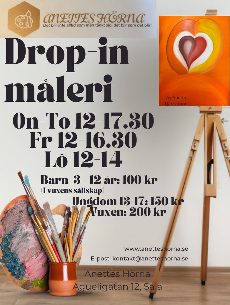 Drop-in måleri Bildrättigheter/fotograf: Anettes Hörna, Anette Fjärrstrand Drop-in måleri Bildrättigheter/fotograf: Anettes Hörna, Anette Fjärrstrand
