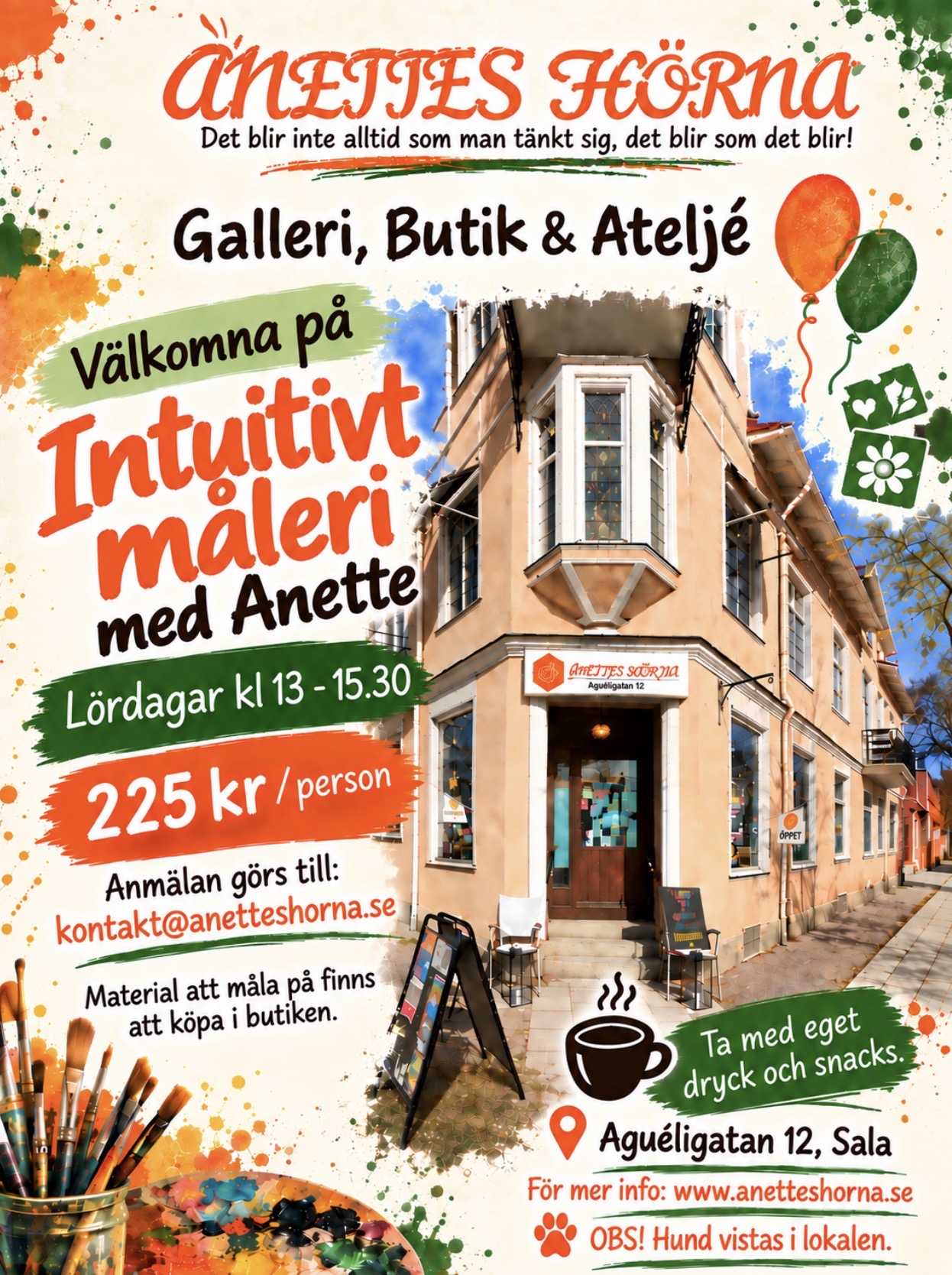 Måla intuitivt tillsammans med Anette  Bildrättigheter/fotograf: Anette Fjärrstrand