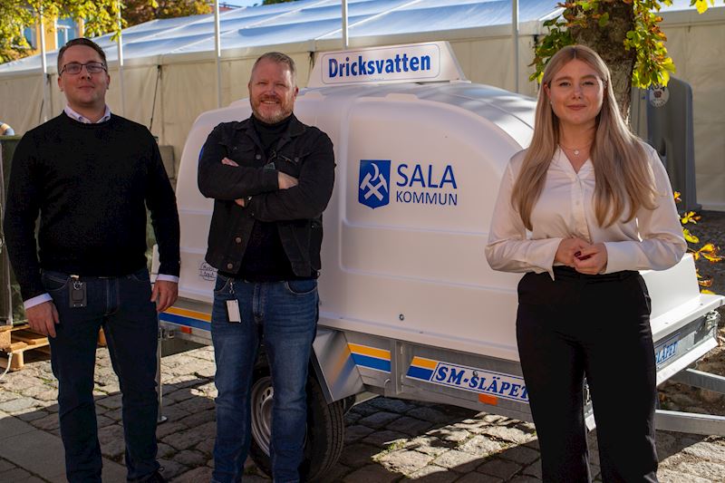 Alexander Johansson, säkerhetssamordnare, David Lugnet, säkerhetschef, Amanda Lindblad, kommunstyrelsens ordförande.